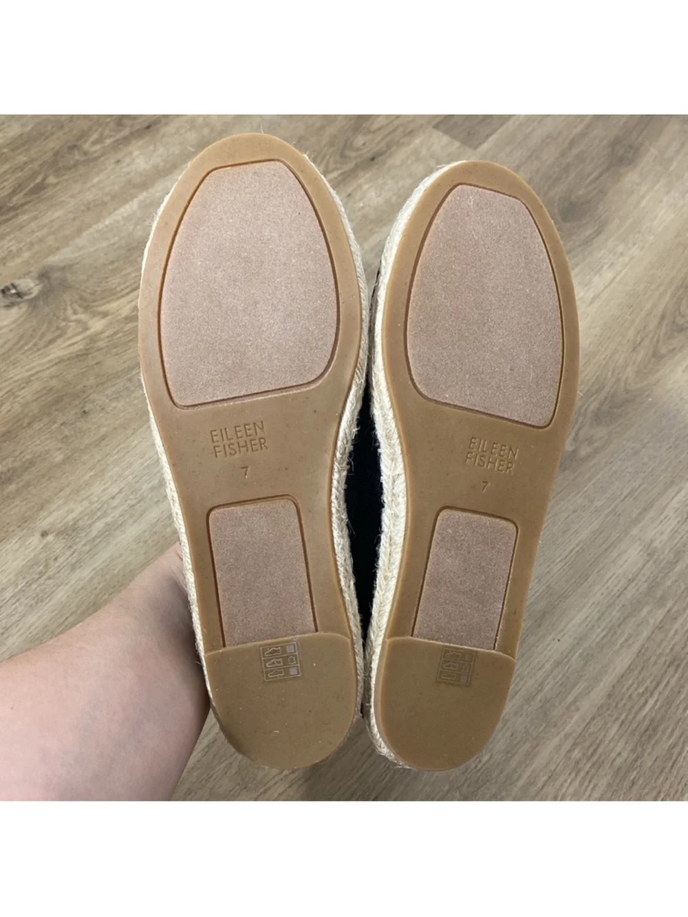 Eileen Fisher Black Espadrille-Style Slip-On Loafers